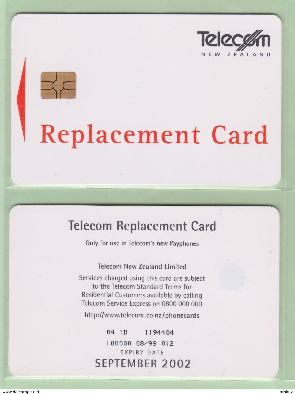 New Zealand - Chipcards - 1999 Replacement Card ($20) - VFU - Card 012 - Nieuw-Zeeland