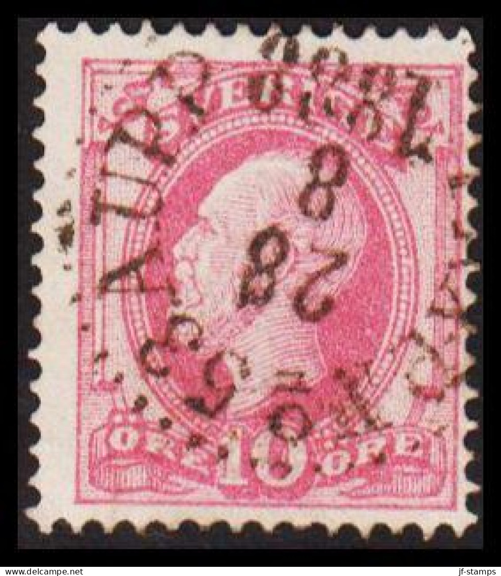 PKXP No 53A UPP 28 2 1888. FINE Cancel On 1886. Oscar II. Post Horn On Back. 10 öre Rose. (Michel 38) - JF545191 - Gebraucht