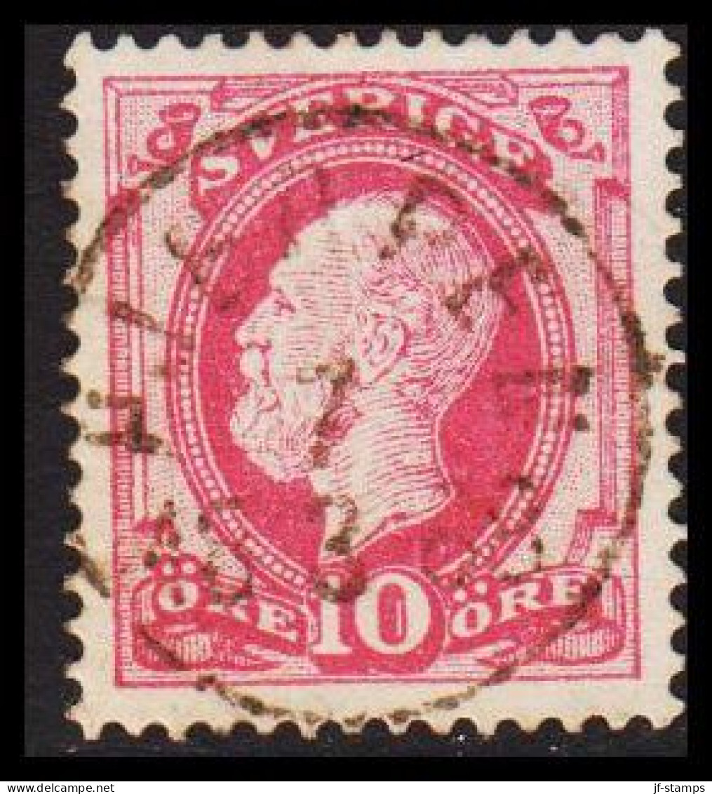 HJERPEN 7 3 1888. LUXUS Cancel On 1886. Oscar II. Post Horn On Back. 10 öre Rose. (Michel 38) - JF545202 - Used Stamps