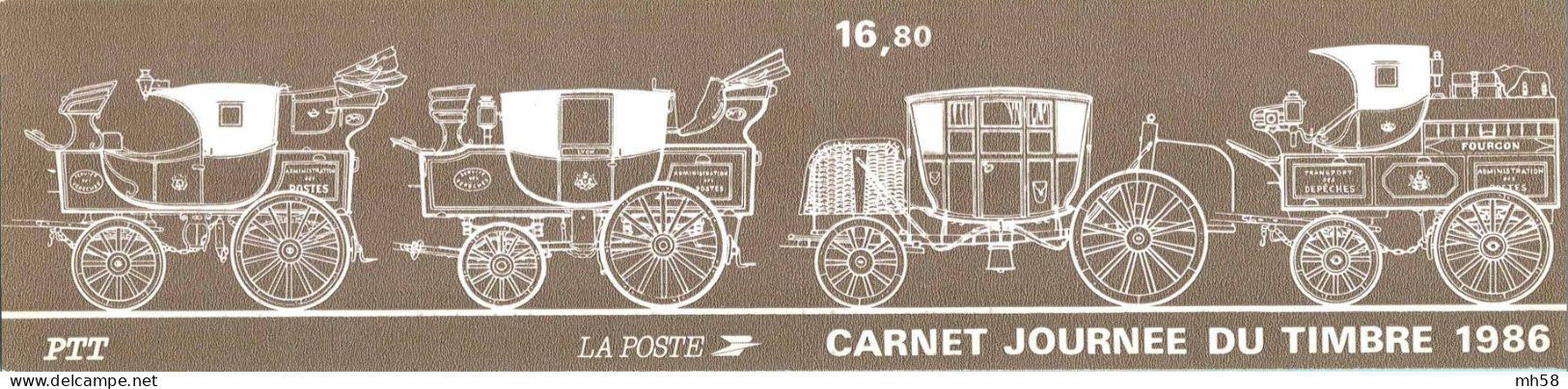FRANCE 1986 - Journée Du Timbre Malle-poste Briska - Bande Carnet N° BC 2411A Non Pliée Neuf ** - Dia Del Sello
