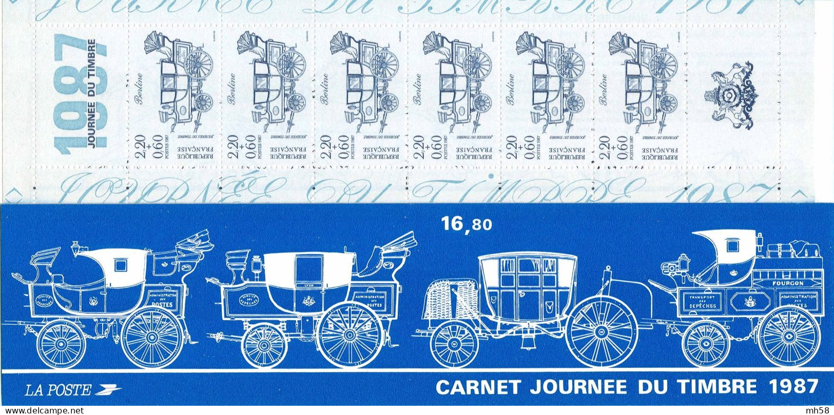 FRANCE 1987 - Journée Du Timbre Berline - Bande Carnet N° BC 2469A Non Pliée Neuf ** - Dag Van De Postzegel