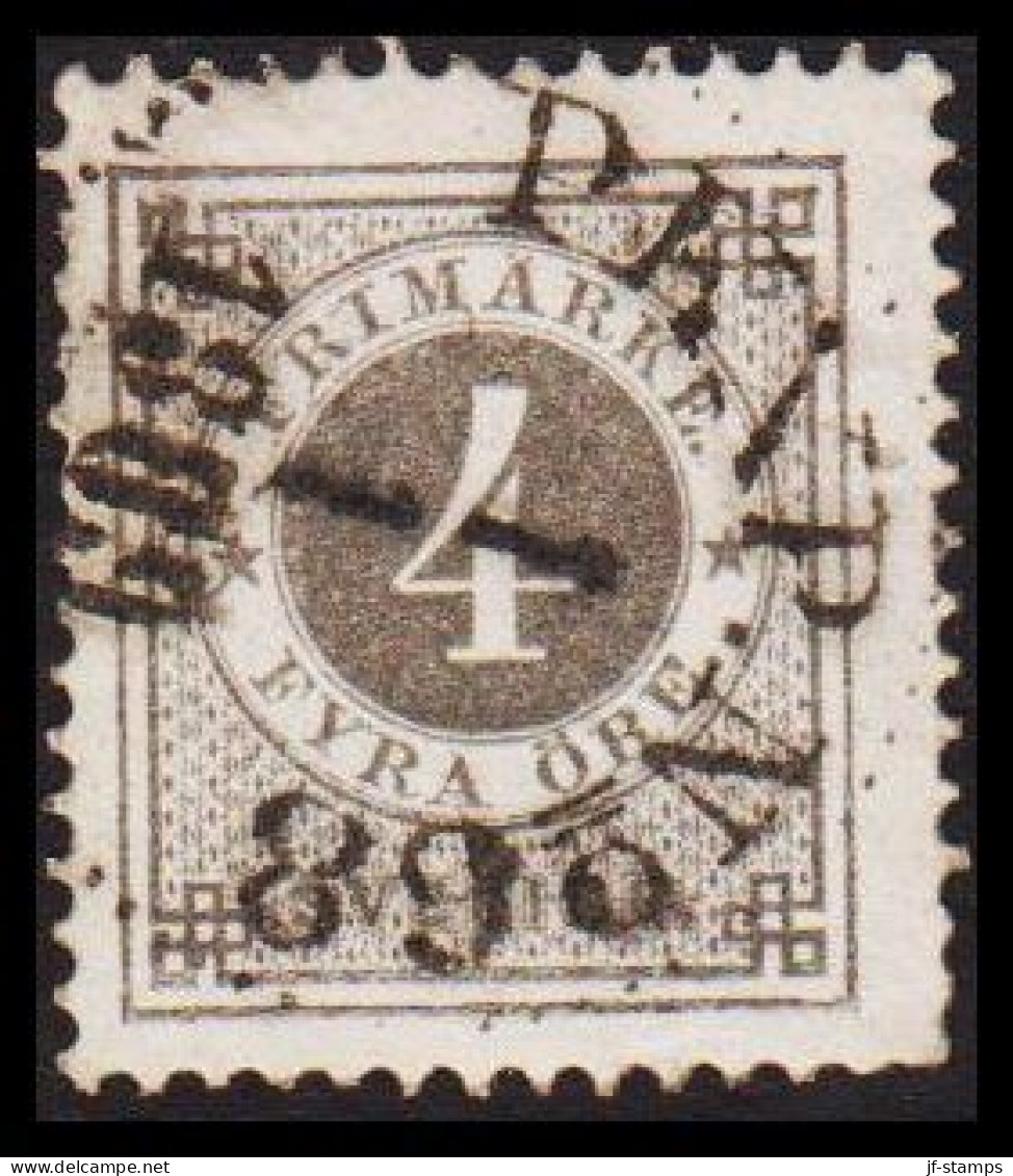 1886. Circle Type. Perf. 13. Posthorn On Back. 4 öre Grey. With FINE Cancel PKXP No 68 1 1 188... (Michel 31) - JF545203 - Gebruikt