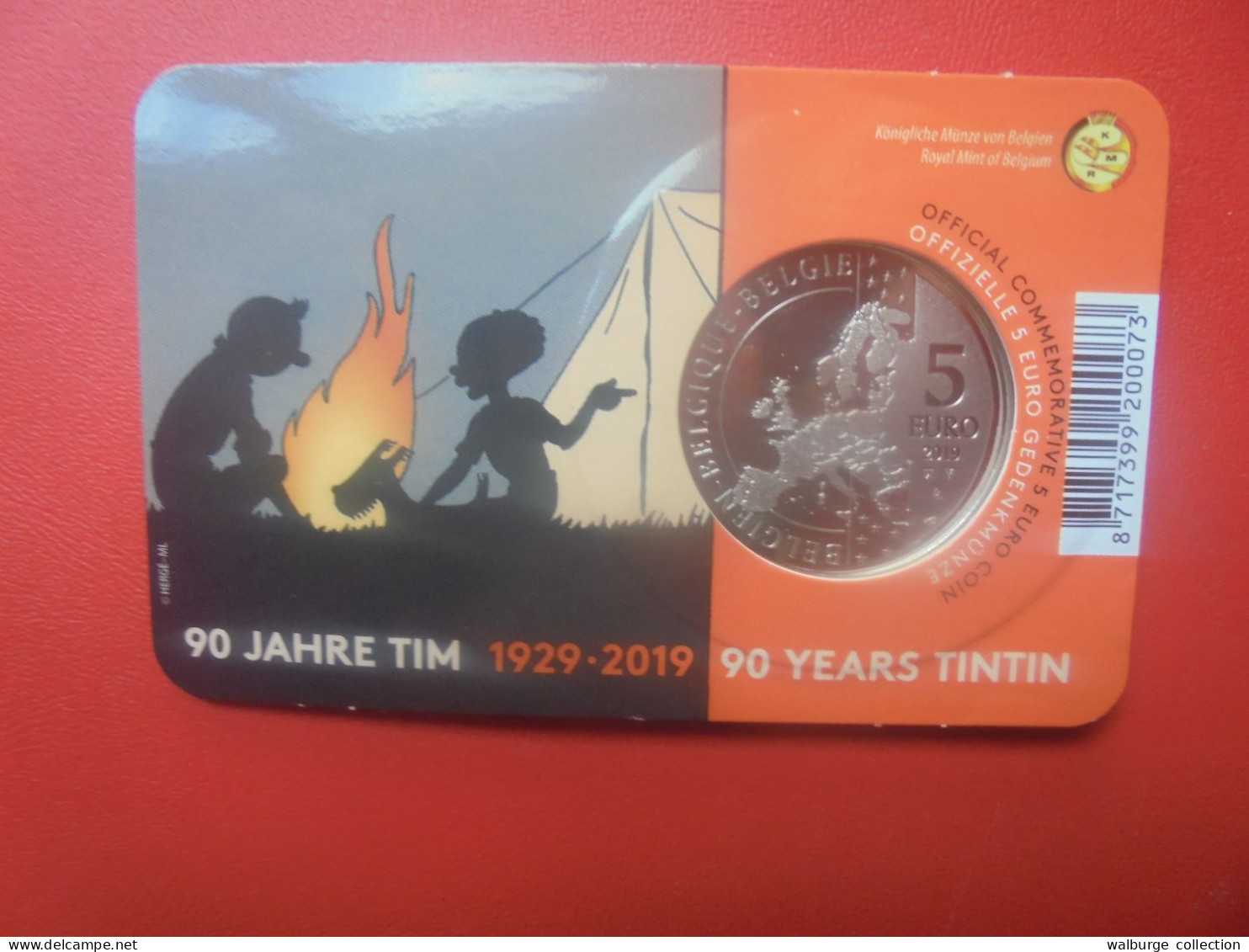 +++PRIX CADEAU+++BELGIQUE 5 EURO 2019 "TINTIN"  ( PRESENTATION UNIQUE D'UNE SEULE SEMAINE !) - Bélgica