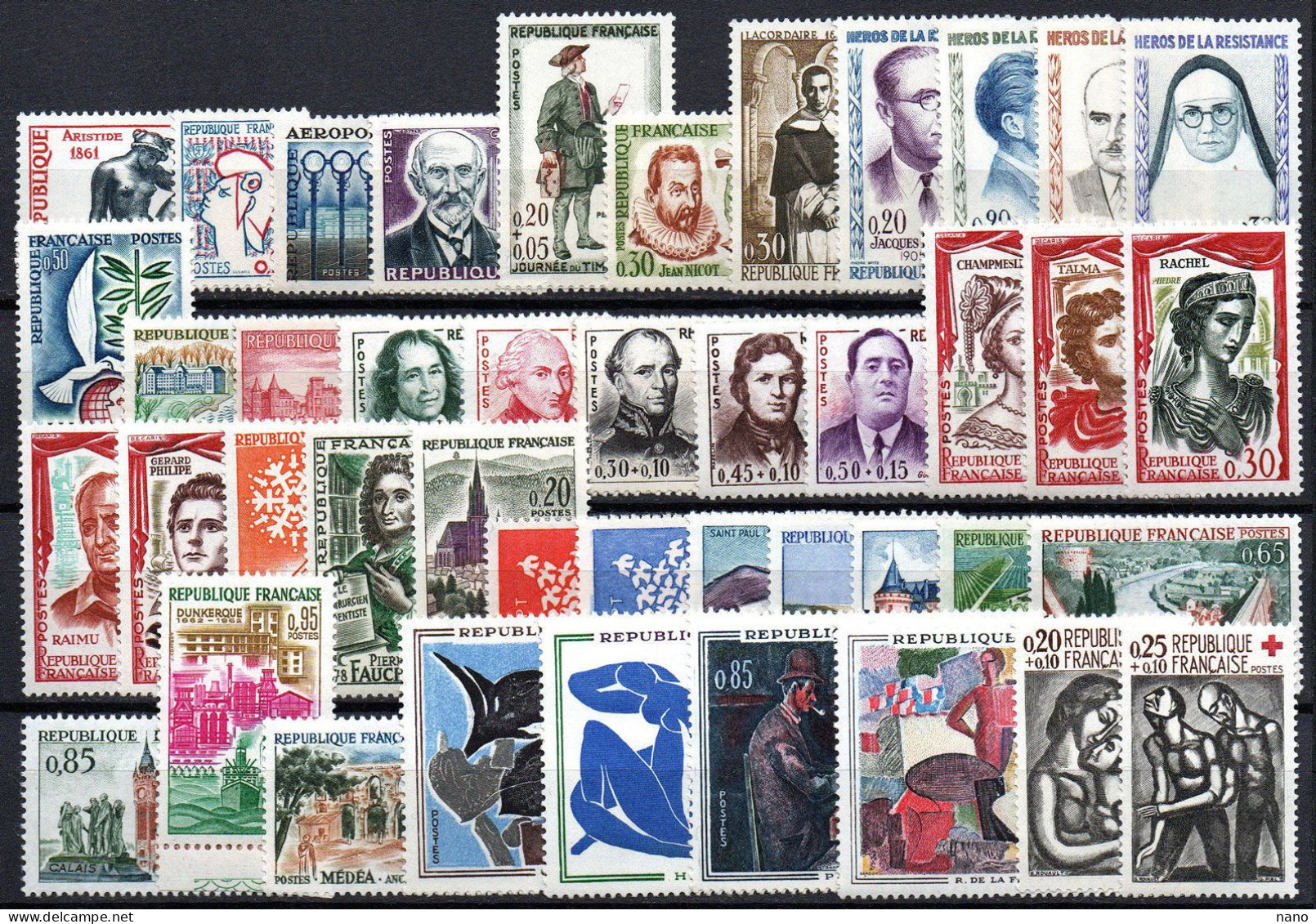 Année 1961 - Année Complète (sauf  N° 1295) Soit 43 Timbres - Neuf ** (sauf 2 Timbres, Neuf*) - 1960-1969