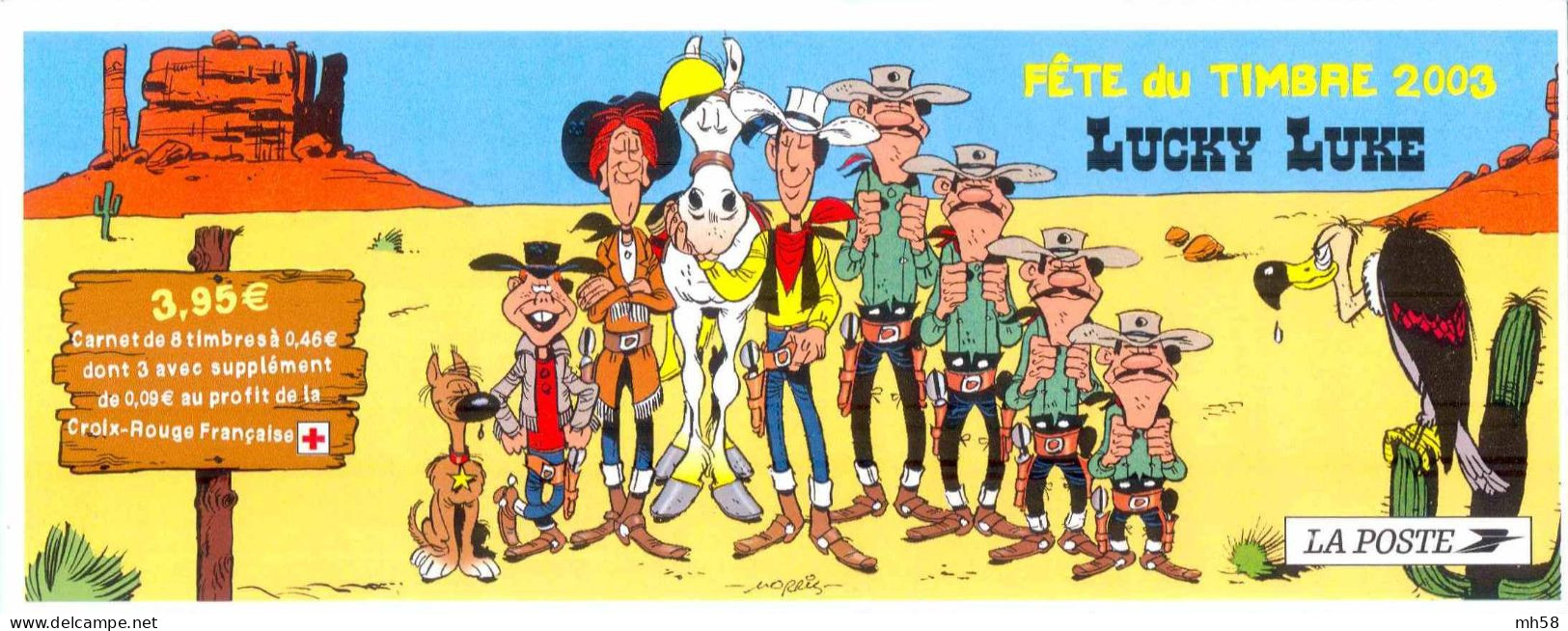 FRANCE 2003 - Journée Du Timbre Lucky Luke - Bande Carnet N° BC 3546a Non Pliée Neuf ** - Stamp Day