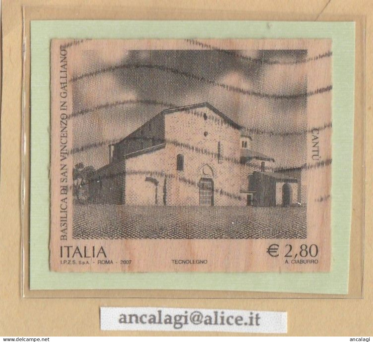 USATI ITALIA 2007 - Ref.1061 "BASILICA DI SAN VINCENZO IN GALLIANO" 1 Val. - - 2001-10: Usati