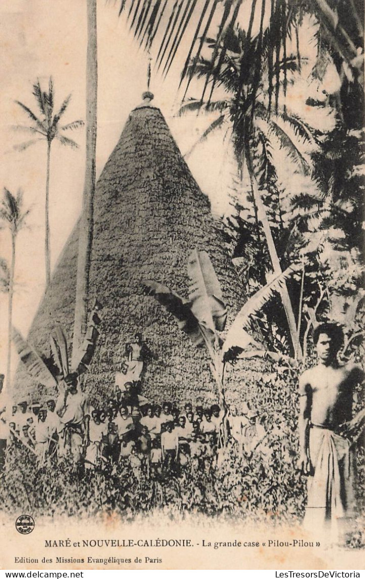 NOUVELLE CALEDONIE - La Grande Case "Pilou Pilou" - Animé - Carte Postale Ancienne - Nouvelle-Calédonie