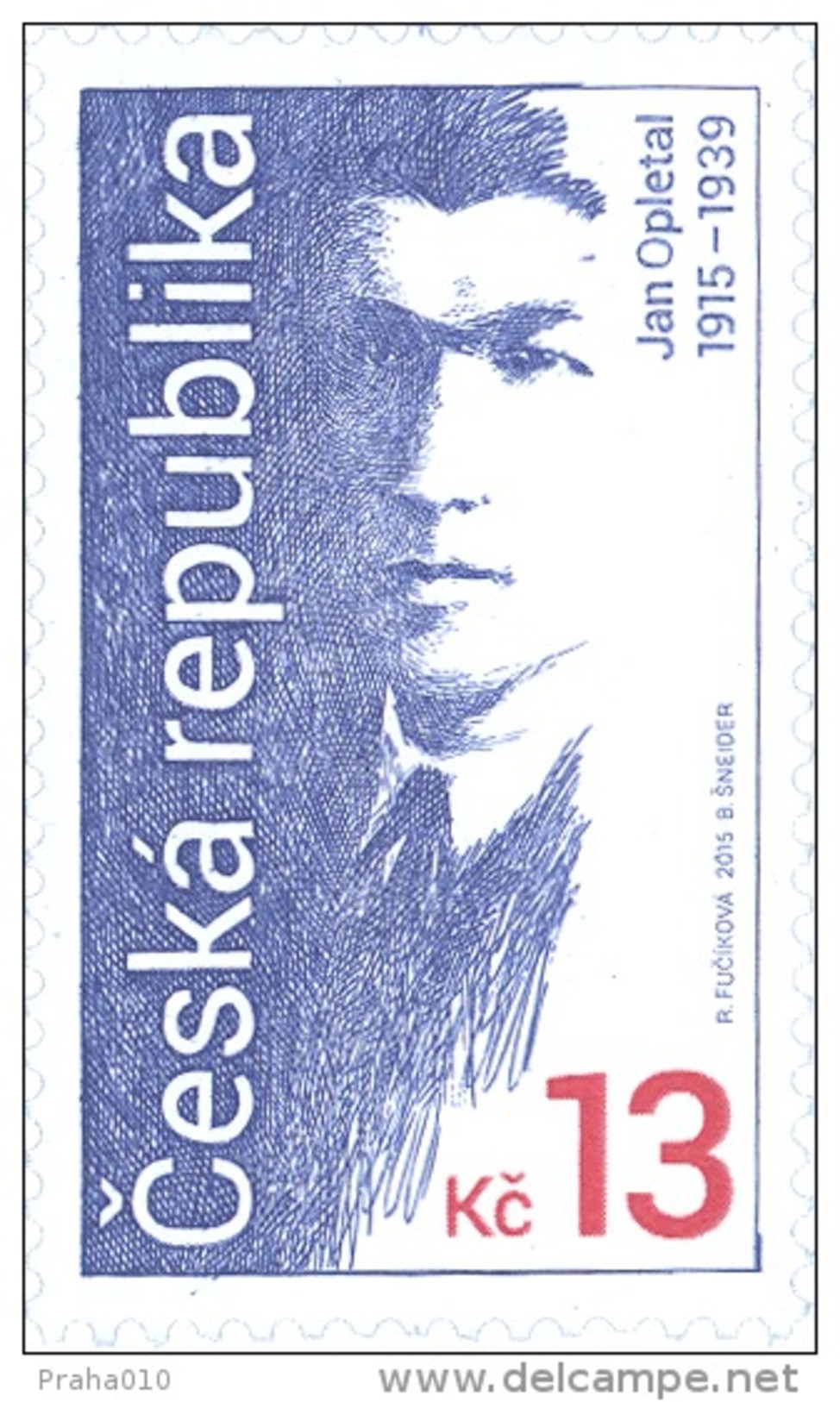 Czech Rep. / Stamps (2015) 0868: Jan Opletal (1915-1939) 17.XI.1939 International Students' Day; Painter Renata Fucikova - Nuevos