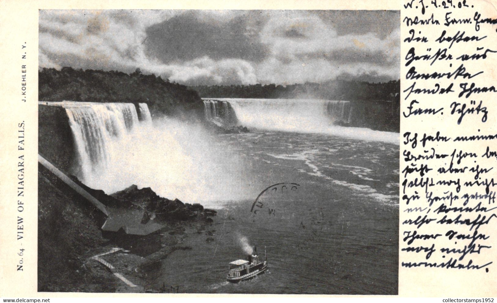 NIAGARA FALLS, ONTARIO, WATERFALL, SHIP, ARCHITECTURE, CANADA, POSTCARD - Niagara Falls