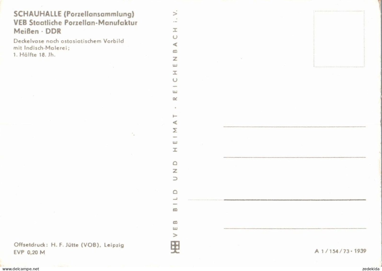 H1492 - Porzellan Manufaktur Meissen Meissner - VEB Bild Und Heimat Reichenbach DDR - Objets D'art