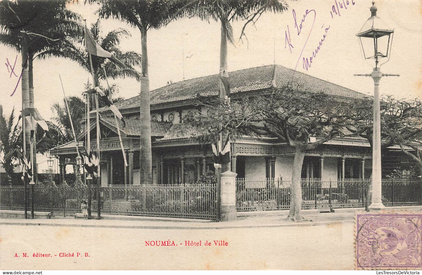 NOUVELLE CALEDONIE - Nouméa - Vue Générale De L'hôtel De Ville - Carte Postale Ancienne - Nouvelle-Calédonie