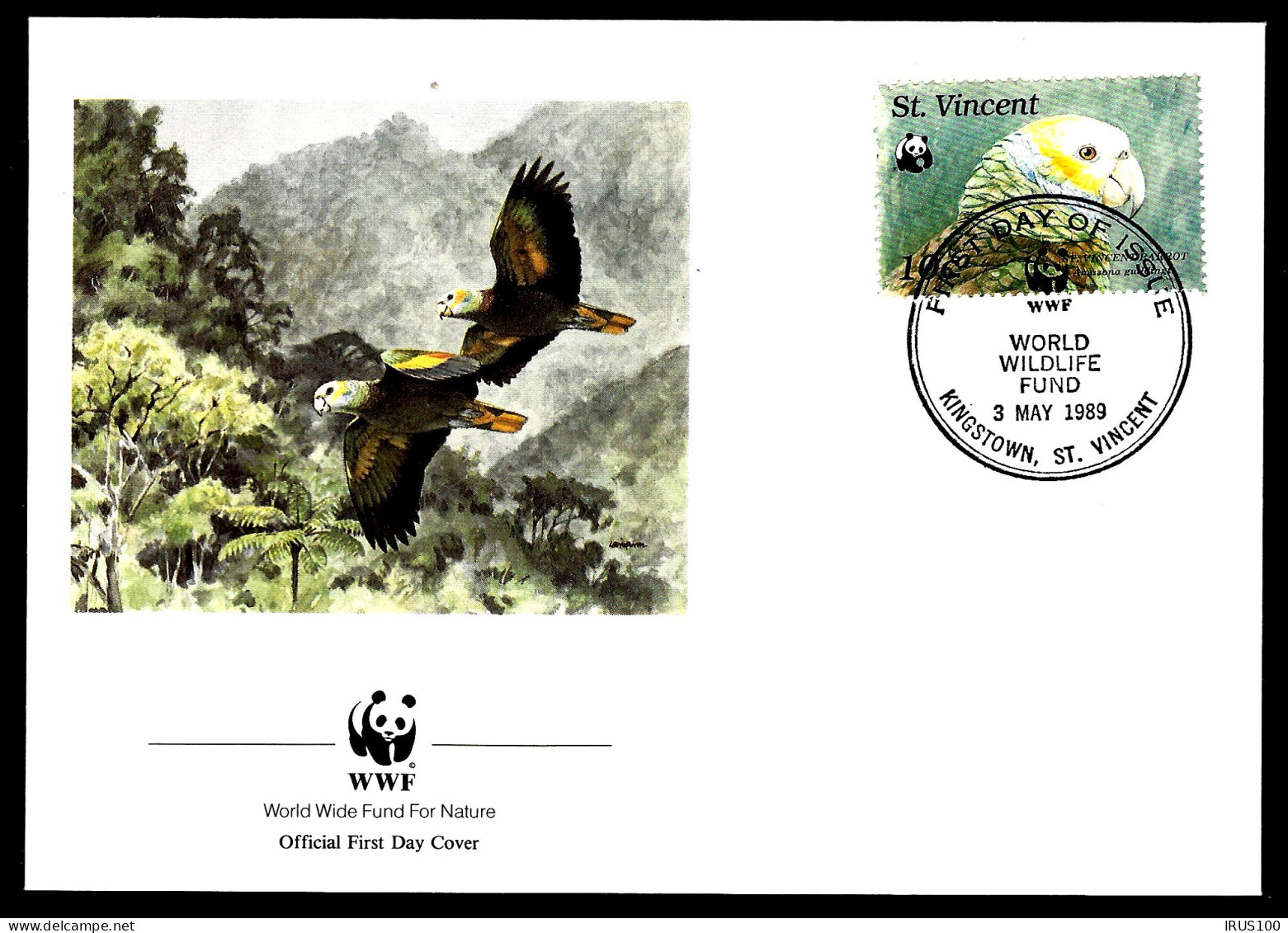 WWF - OISEAUX DE ST VINCENT - FDC - (4 ENVELOPPES) - Covers & Documents