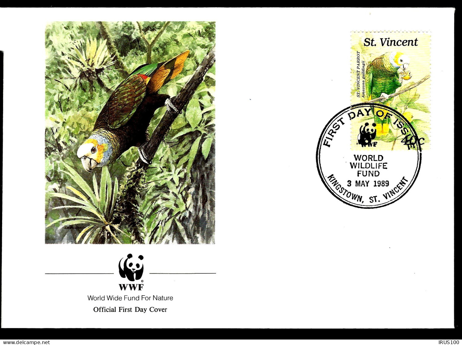 WWF - OISEAUX DE ST VINCENT - FDC - (4 ENVELOPPES) - Storia Postale