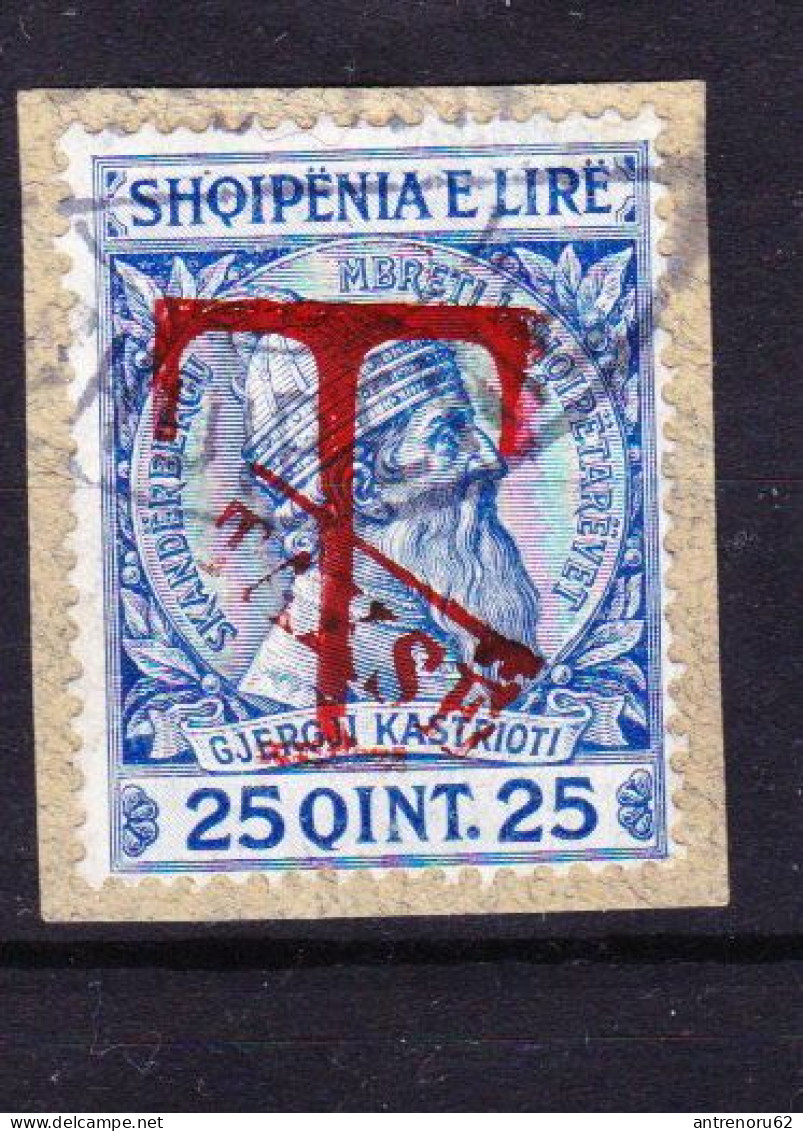 STAMPS-ALBANIA-1914-TAXE-USED-SEE-SCAN-OVERPRINT-RED-SEE-SCAN - Albania