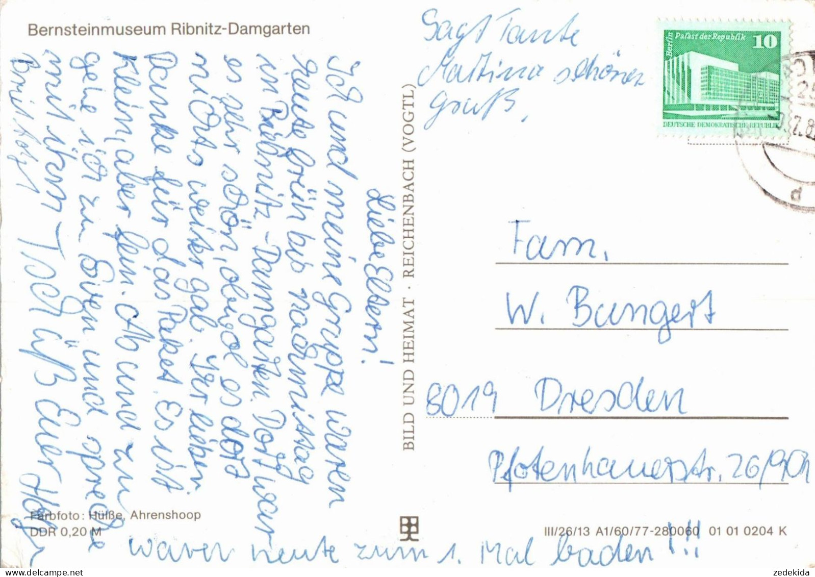 H1495 - Bernstein Ribnitz Damgarten - Bild Und Heimat Reichenbach DDR - Kunstgegenstände