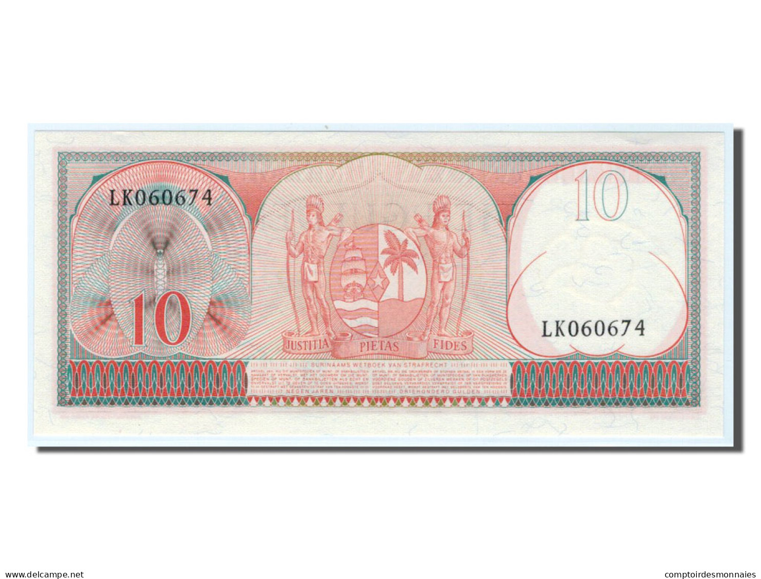 Billet, Suriname, 10 Gulden, 1963, NEUF - Suriname