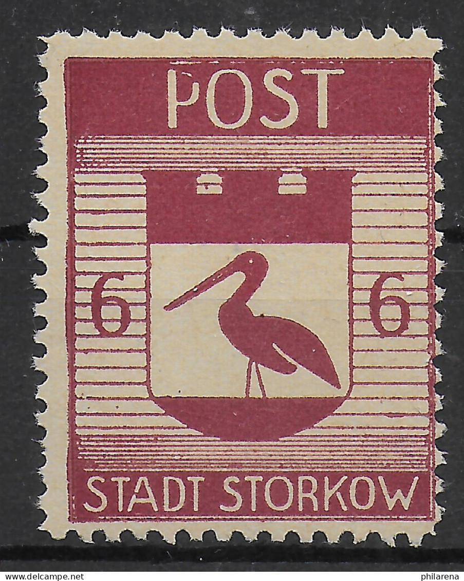 Stadt Storkow, MiNr. 12,  Plattenfehler Gebrochenes P In Post, Postfrisch, ** - Neufs