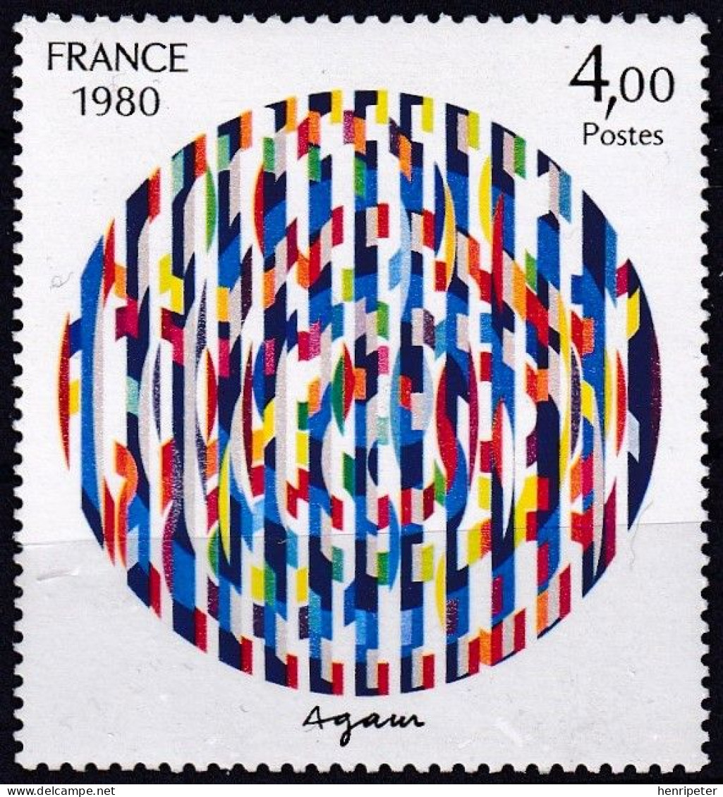 T.-P. Gommé Dentelé Neuf** - Série Création Philatélique YAACOV AGAM MESSAGE DE PAIX - N° 2113 (Yvert) - France 1980 - Unused Stamps
