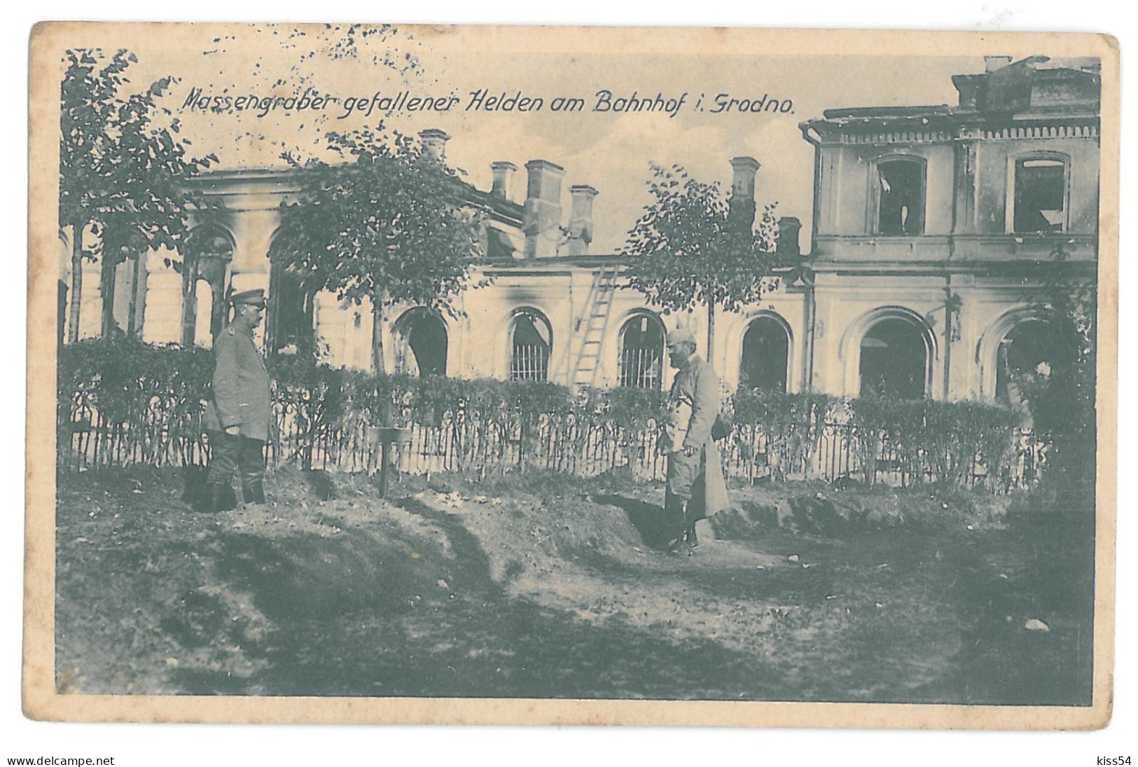 BL 28 - 14633 GRODNO, Railway Station, Bombed, Belarus - Old Postcard, CENSOR - Used - 1915 - Bielorussia