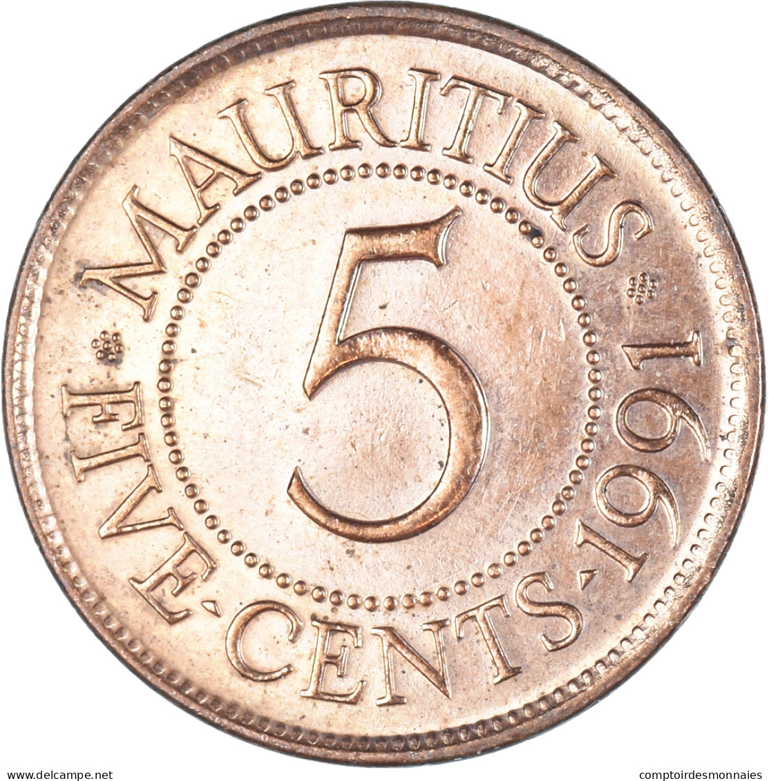 Monnaie, Maurice, 5 Cents, 1991 - Mauritius