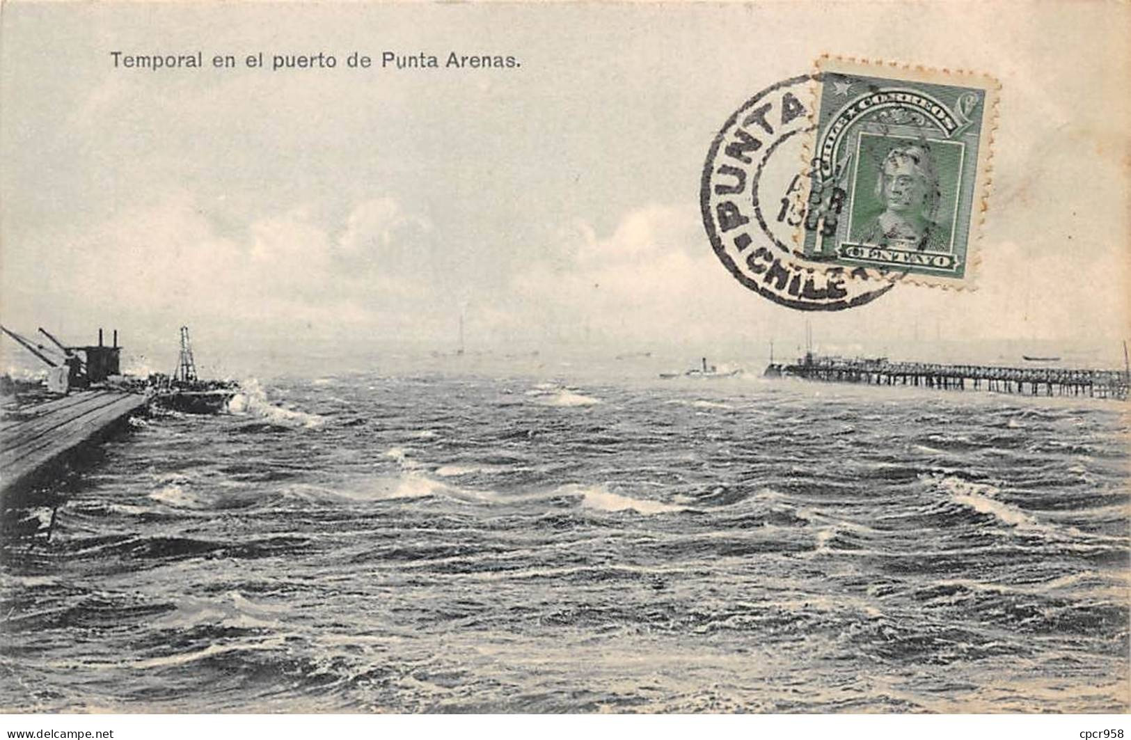 Chili - N°78927 - Temporal En El Puerto De PUNTA-ARENAS - Carte Avec Bel Affranchissement - Chili