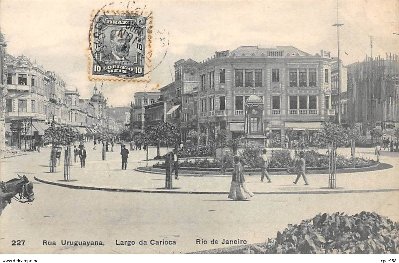 Brésil - N°78970 - RIO DE JANEIRO - Rua Uruguayana - Largo Da Carioca - Carte Avec Bel Affranchissement - Rio De Janeiro