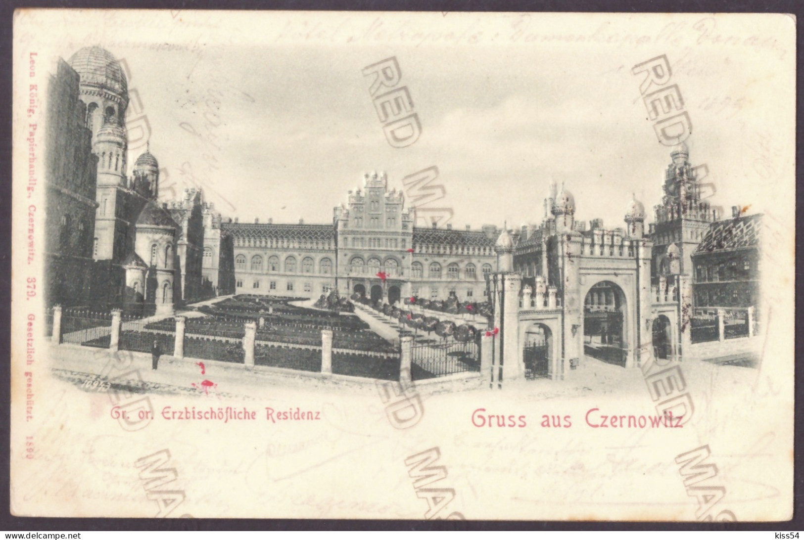 UK 27 - 25173 CZERNOWITZ, Bukowina, Metropolitan Residence, Litho, Ukraine - EMBOSSED Old Postcard - Used - 1899 - Oekraïne