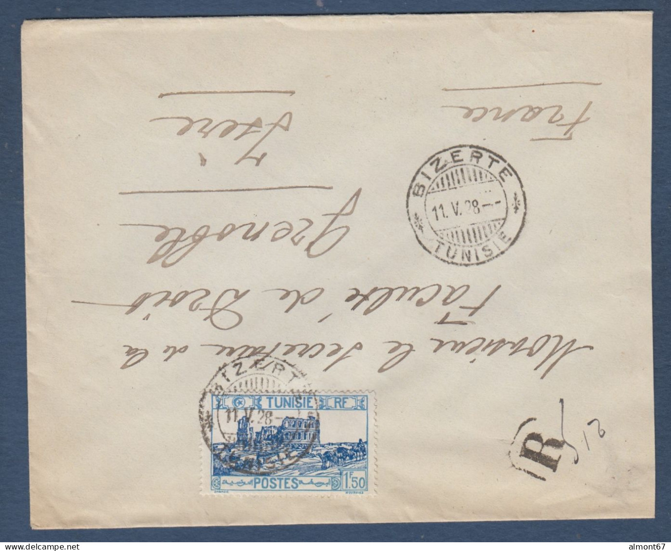 Lettre Recommandée De BIZERTE  1928 - Lettres & Documents