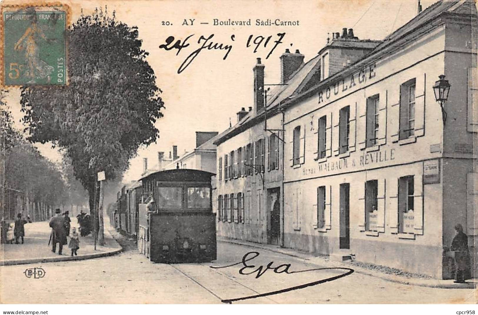 51 - Ay-  SAN21774 - Boulevard Sadi Carnot - Tramway - Ay En Champagne