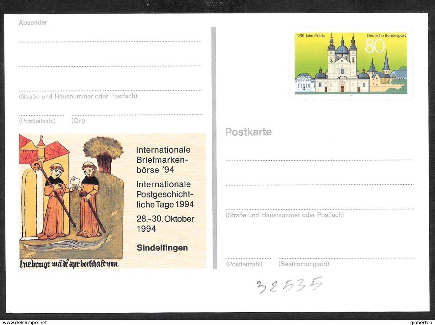 Germania/Germany/Allemagne: Intero, Stationery, Entier, Duomo Di Fulda, Fulda Cathedral, Cathédrale De Fulda - Iglesias Y Catedrales