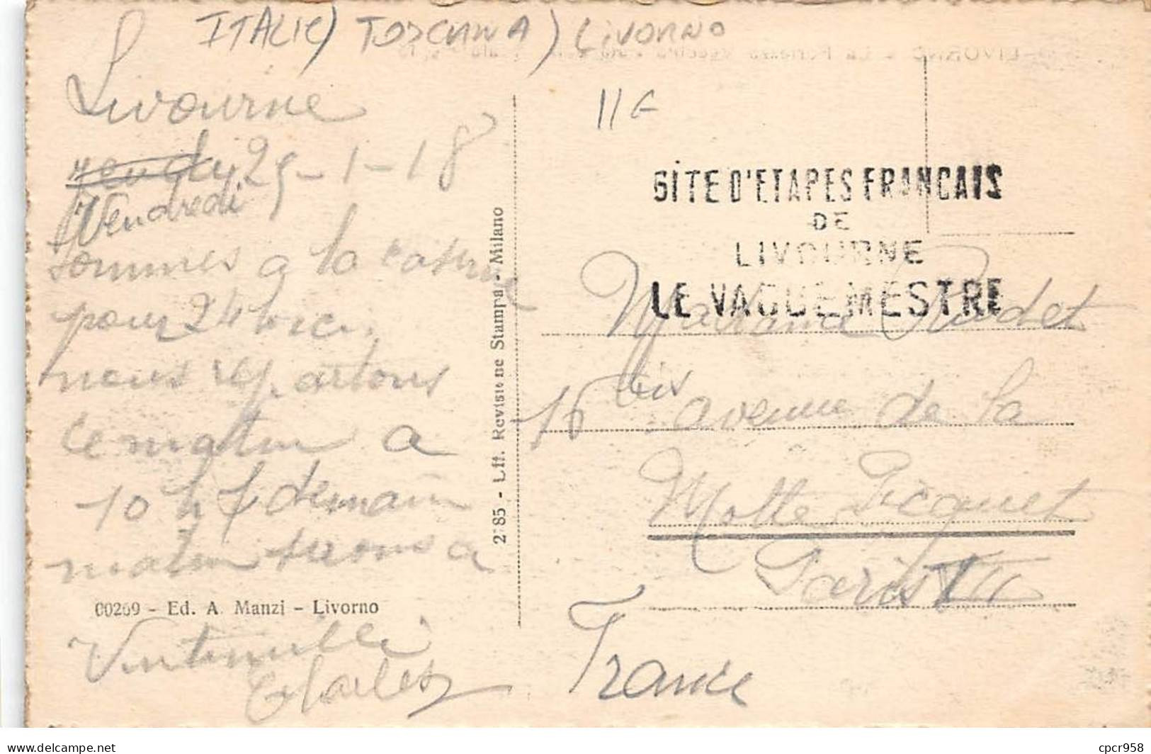 Italie - N°79234 - LIVORNO - La Fortezza Vecch'a Vista Dallo Scalo Regio - Carte Avec Un Bel Affranchissement - Livorno