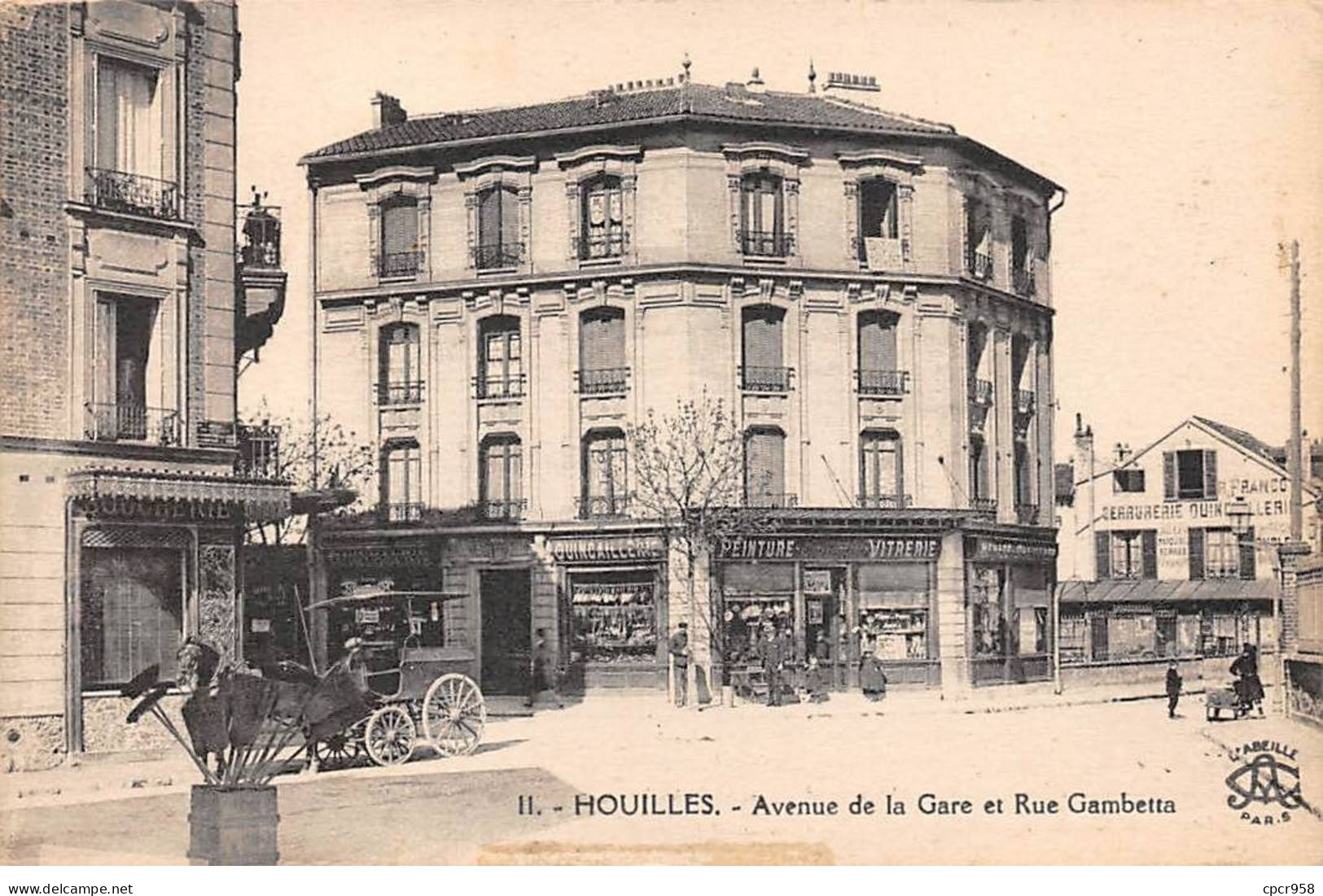 78 - Houilles - SAN22195 - Avenue De La Gare Et Rue Gambetta - Houilles