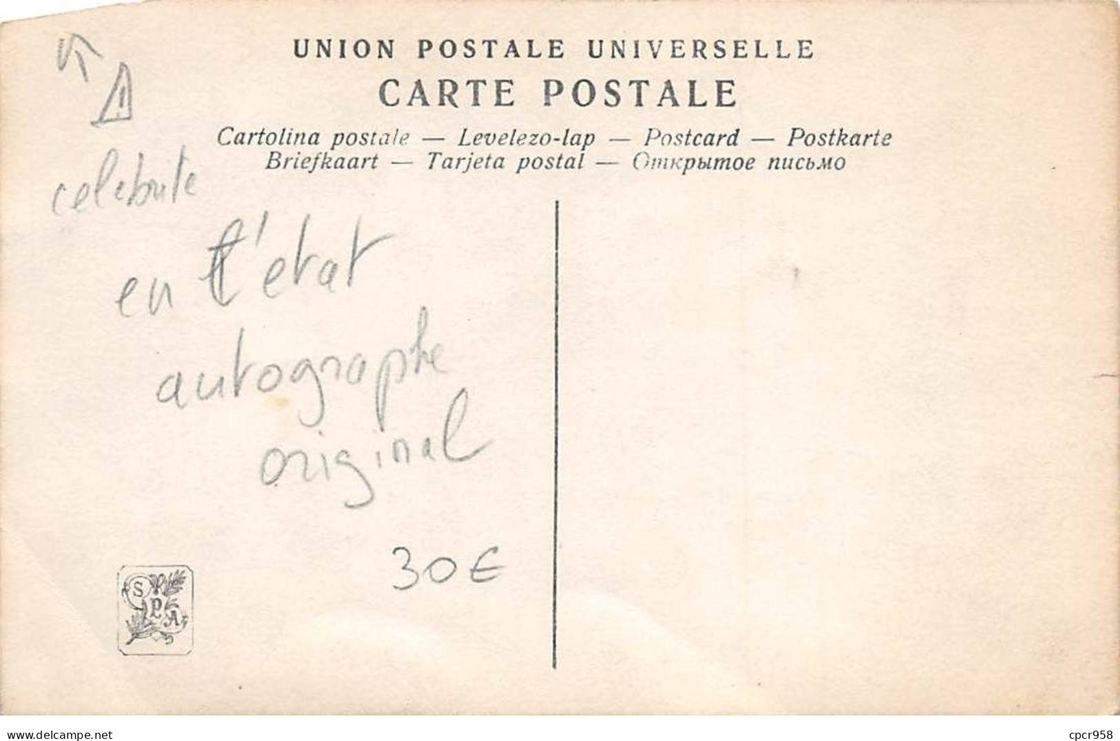 Célébrité - N°80556 - Salon 1908 - Alizard - Un Jour De Pardon En Bretagne - Carte Autographe Original, Vendue En L'état - Entertainers