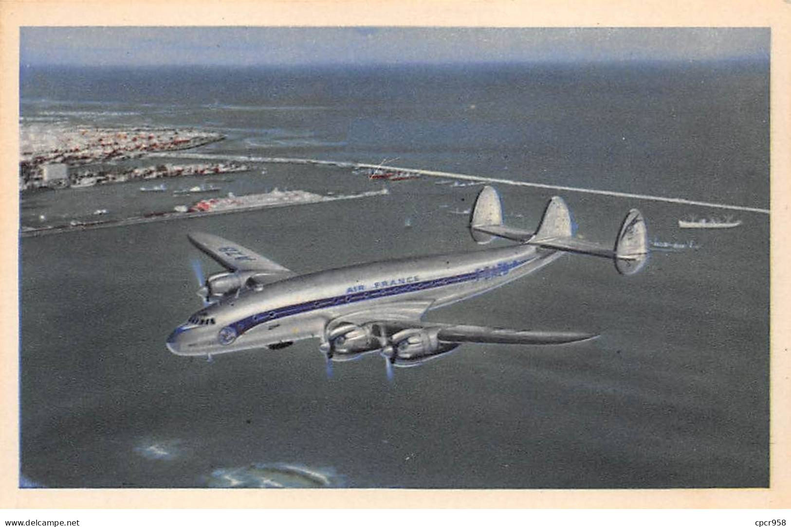 Aviation - N°80511 - Lockheed Constellation ... Les Lignes Air France (survol ... Casablanca) - Collection Air France - 1946-....: Moderne