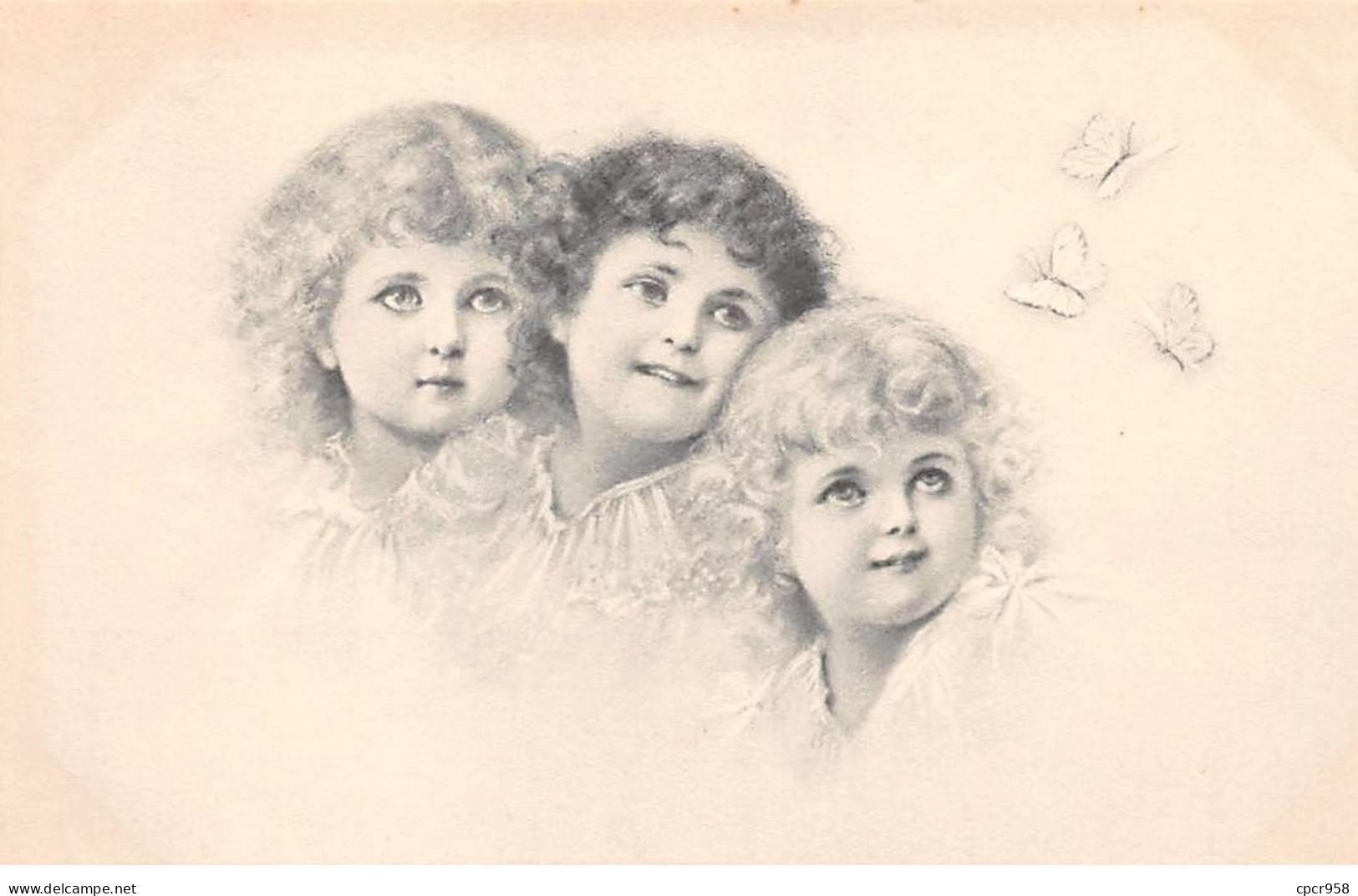 Enfants - N°80523 - M.M.Vienne N°85 - Dessin De Trois Fillettes Regardant Des Papillons - Children's Drawings