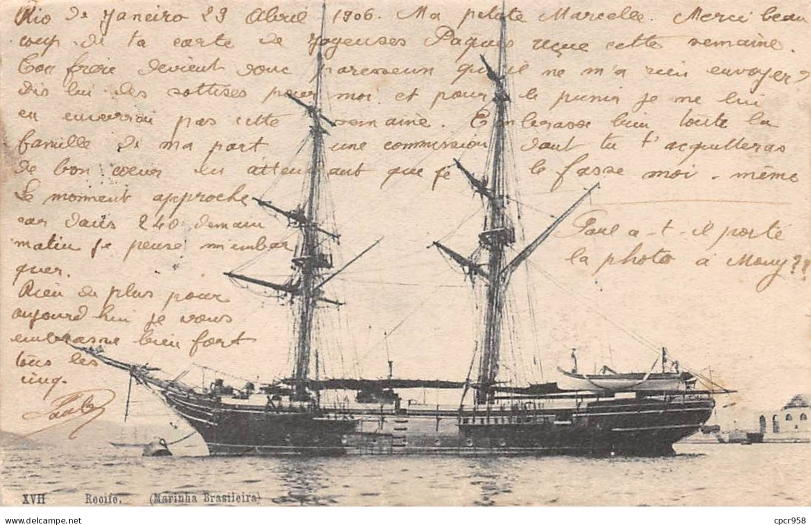 Bateaux - N°79740 - Voilier - Pelo Vapor Atlantique - Marinha Brasileira - Recife - Sailing Vessels