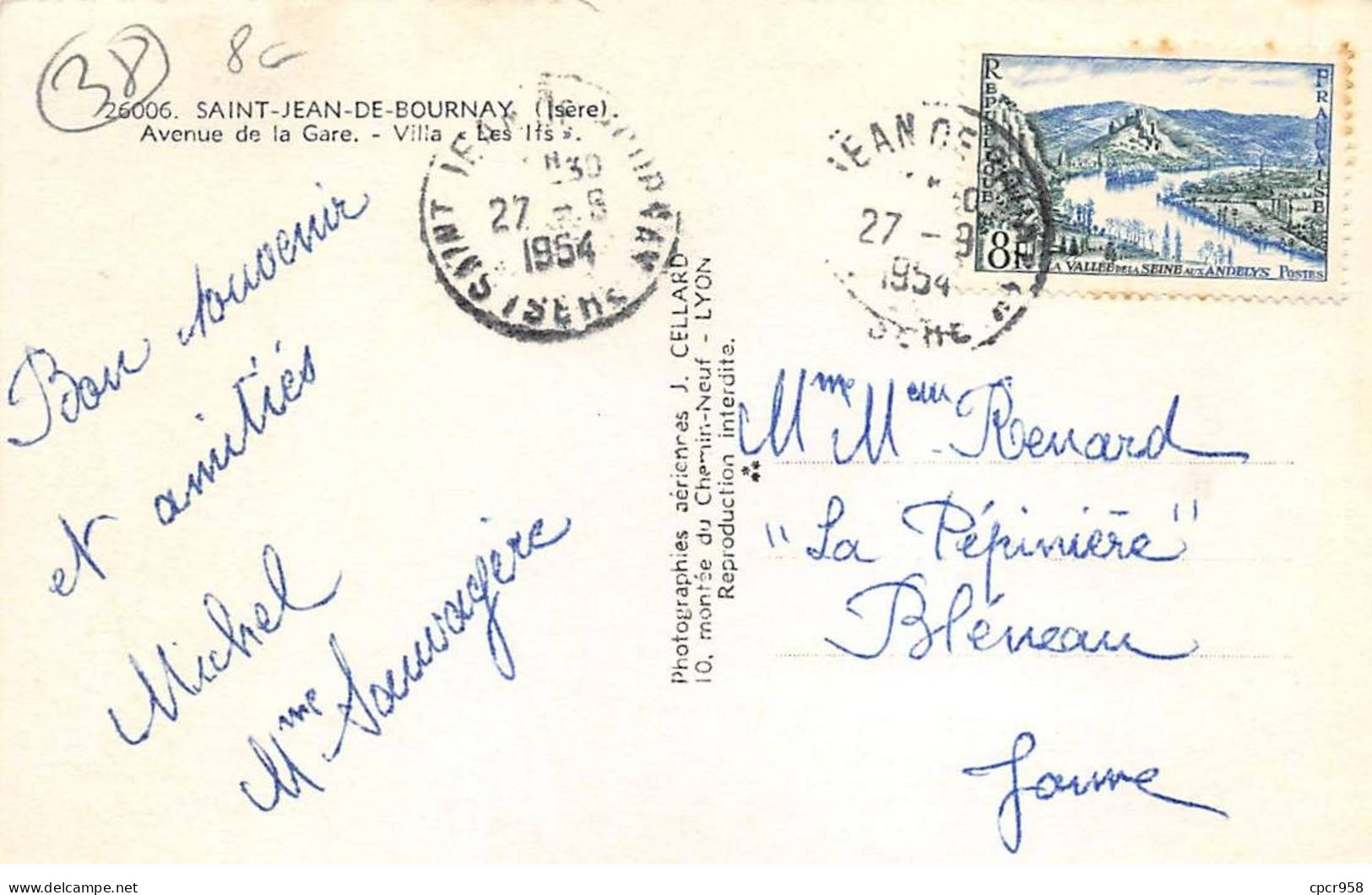 38 - Saint Jean De Bournay - SAN22768 - Avenue De La Gare - Villa Des Ifs - CPSM 14X9 Cm - Saint-Jean-de-Bournay