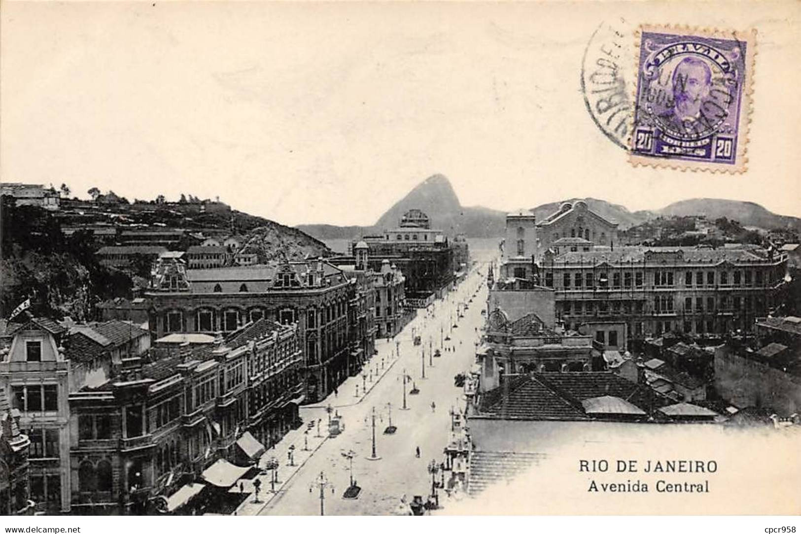 Brésil - N°79179 - RIO DE JANEIRO - Avenida Central - Carte Avec Un Bel Affranchissement - Rio De Janeiro