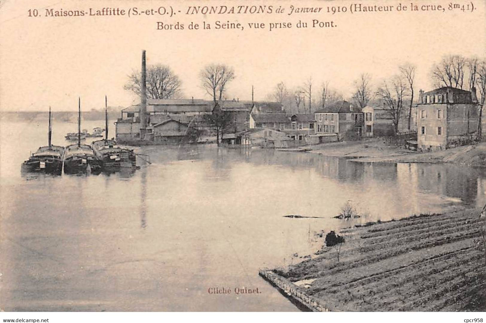 78 - MAISONS LAFFITTE - SAN23838 - Inondations De Janvier 1910 - Bords De Seine - Vue Prise Du Pont - Maisons-Laffitte