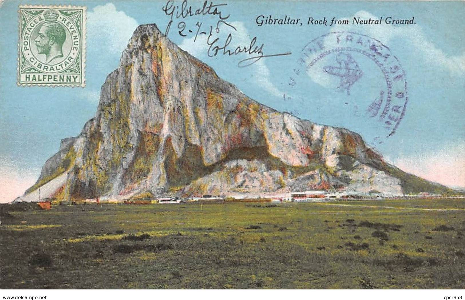 Gibraltar - N°79366 - Rock From Neutral Ground - Carte Avec Un Bel Affranchissement - Gibraltar