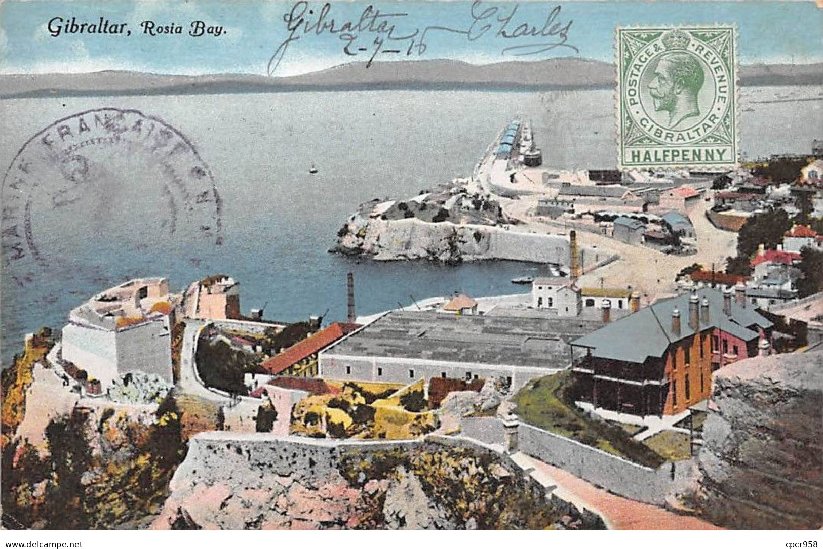 Gibraltar - N°79365 - Rosia Bay - Carte Avec Un Bel Affranchissement - Gibraltar