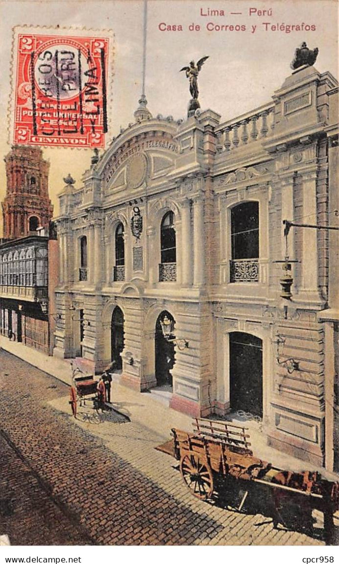 Pérou - N°78993 - LIMA - Casa De Correos Y Telégraphos - Carte Avec Bel Affranchissement - Perù