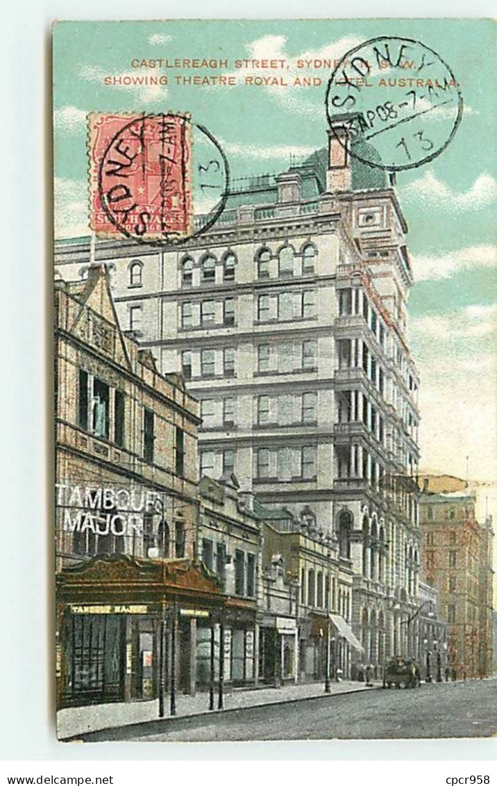 Australie - N°79800 - SYDNEY - Castlereagh Street- Showing Theatre Royal .AFFRANCHISSEMENT DE COMPLAISANCE - Sydney