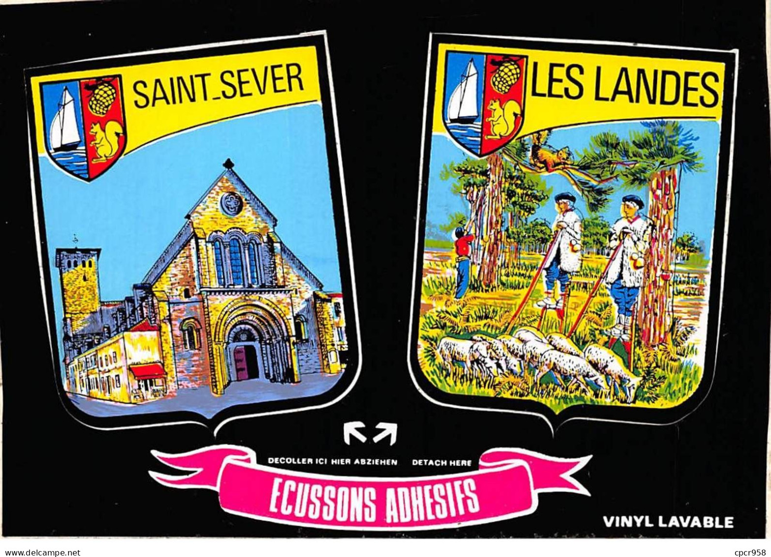 40 - SAINT SEVER - SAN23477 - Ecussons Adhésifs - CPSM 15X10,5 Cm - Saint Sever