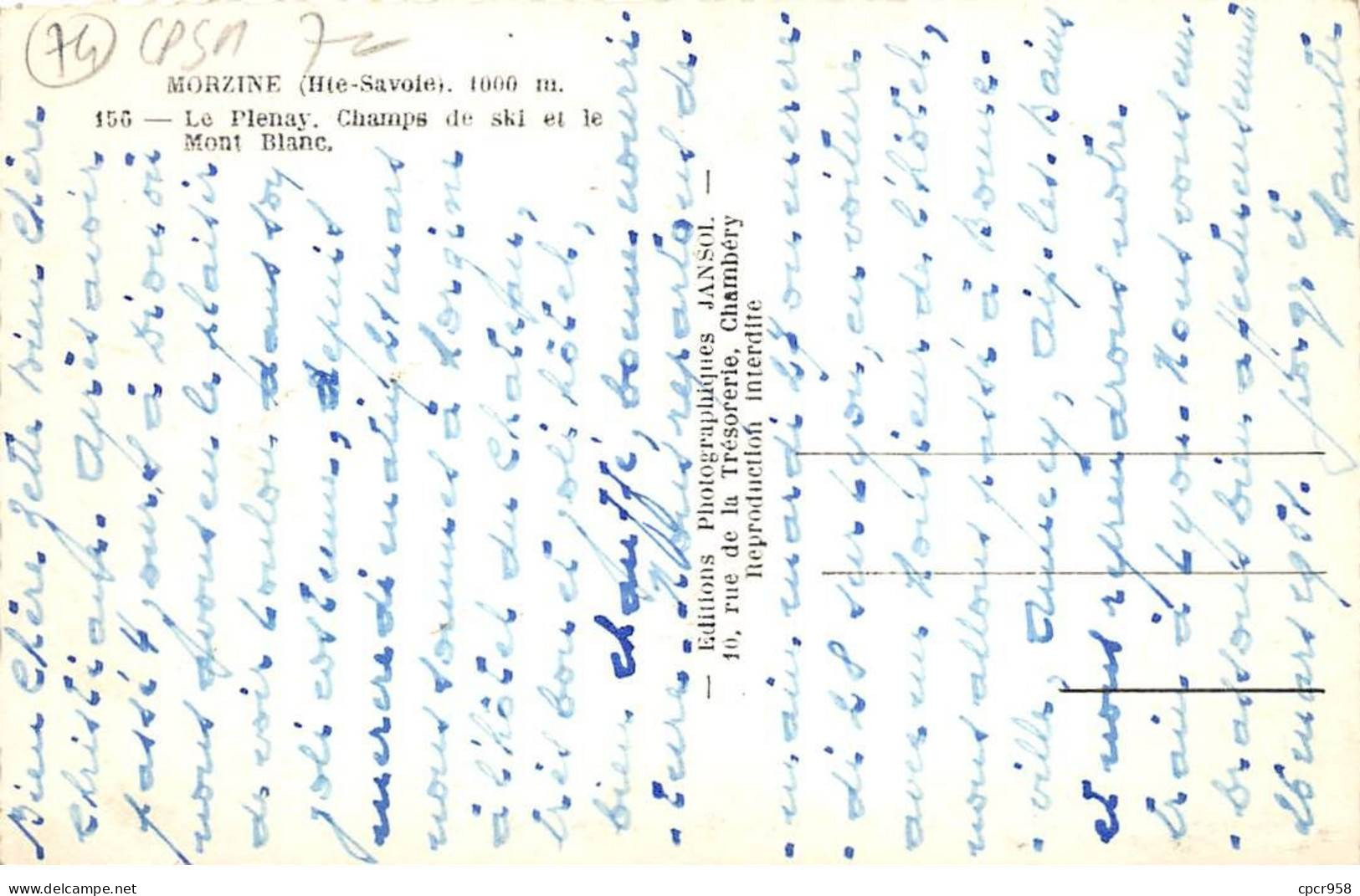 74 - Morzine- SAN23030 - Le Plenay - Champs De Ski Et Le Mont Blanc - CPSM 14X9 Cm - Morzine