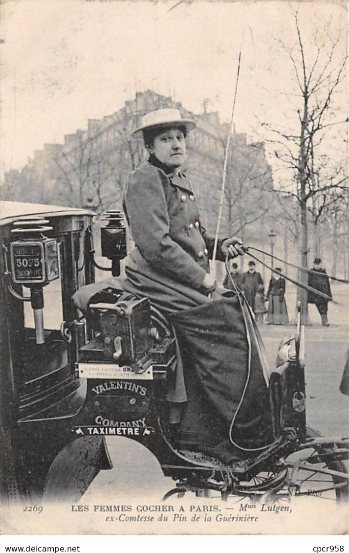 75 - PARIS - SAN24678 - Les Femmes Cocher à Paris - Mme Lutgen - Ex-Comtesse Du Pin De La Guérinière - Métier - Petits Métiers à Paris