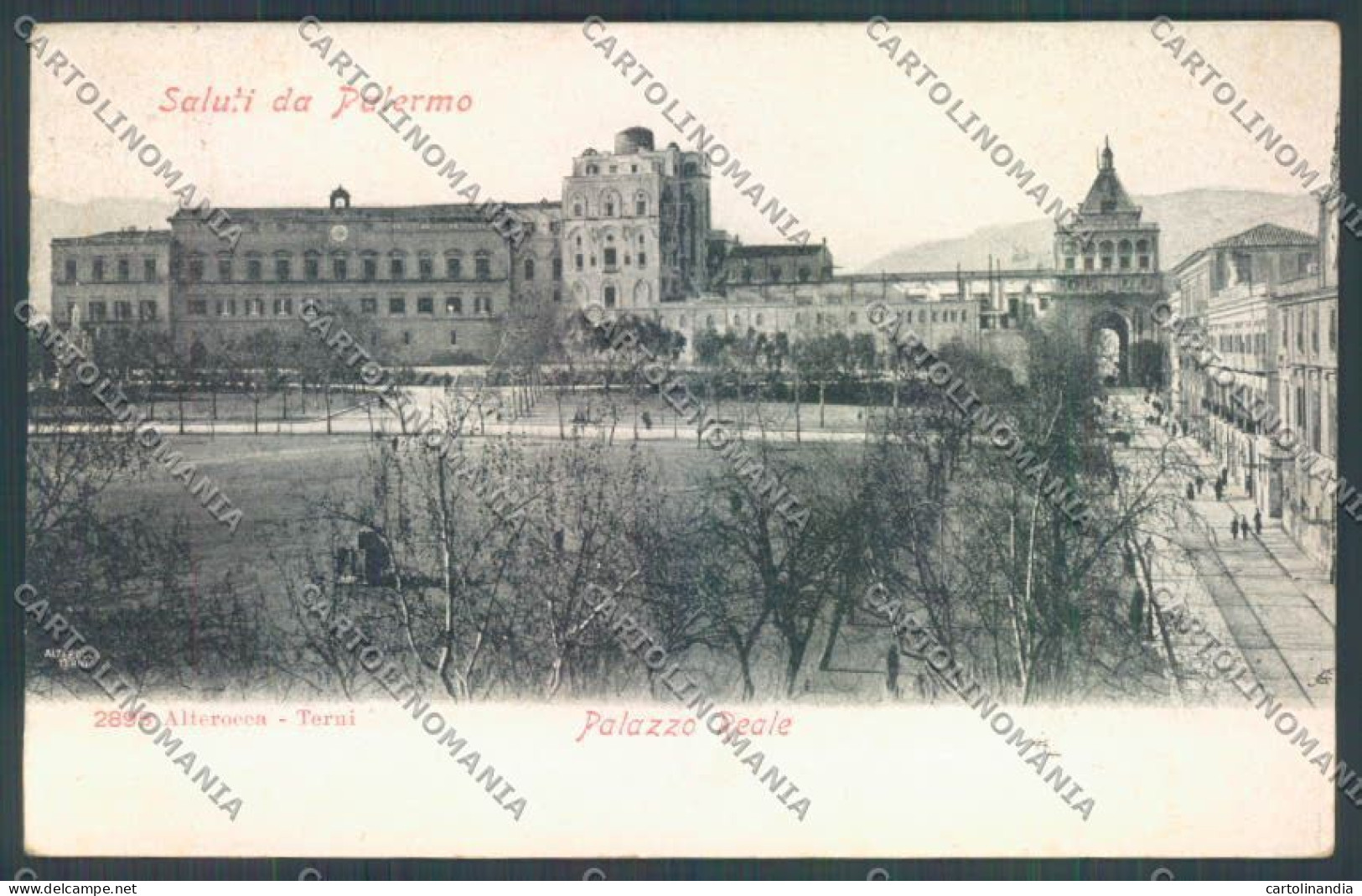 Palermo Città Palazzo Reale Alterocca PIEGHINA Cartolina ZT7631 - Palermo