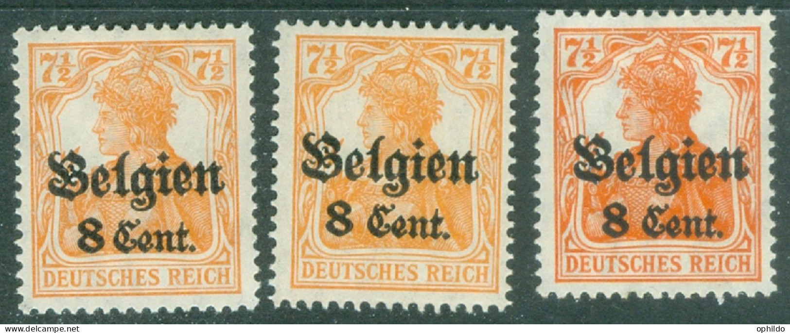 Belgique   Michel  13a I Et II Et 13b II   *  TB   - OC1/25 Gobierno General