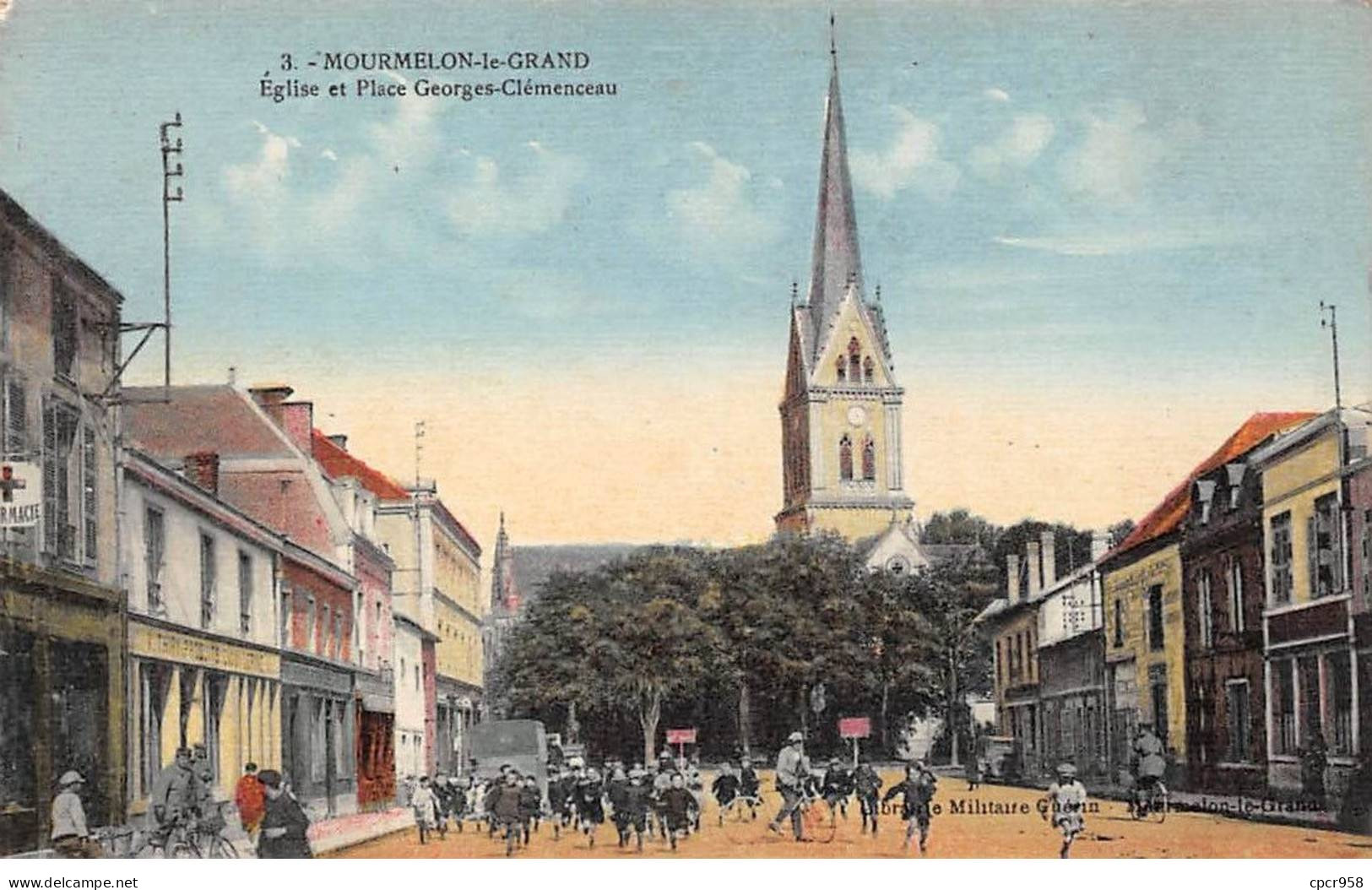 51 - MOURMELON LE GRAND - SAN27966 - Eglise Et Place Georges Clémenceau - Mourmelon Le Grand