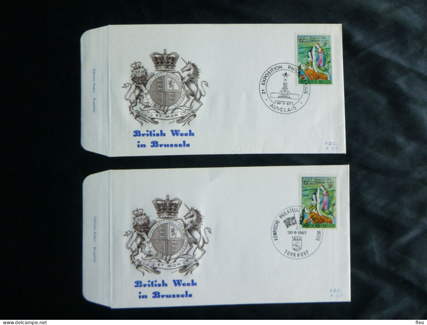 1967 1432 FDC's (Turnhout & Auvelais)   : " BRITISH WEEK IN BRUSSELS " - 1961-1970